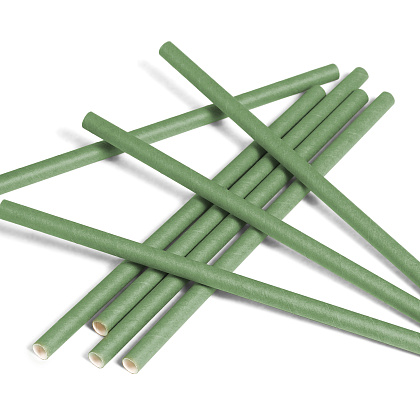 Трубочки бумажные Gratias Natura 6х197 мм, зеленые