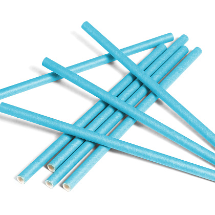 Трубочки бумажные Gratias 6х197 мм, голубые